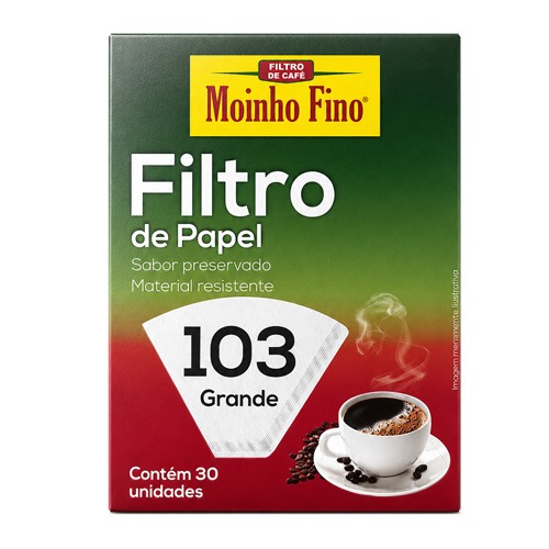 Filtro de Papel 103 para Café - Moinho Fino com 30 unidades