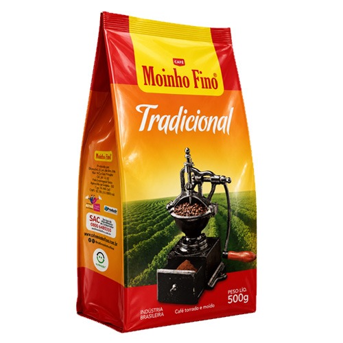 Café Torrado e Moído Moinho Fino Tradicional 500g
